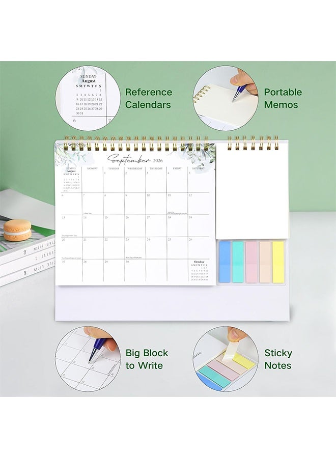 تقويم مكتبي صغير قابل للطي لعام 2026، مناسب للمكتب والمنزل، تقويم مكتبي صغير لعام 2026 من يناير إلى ديسمبر، مخطط شهري مع قائمة مهام وملاحظات لاصقة - Image 3